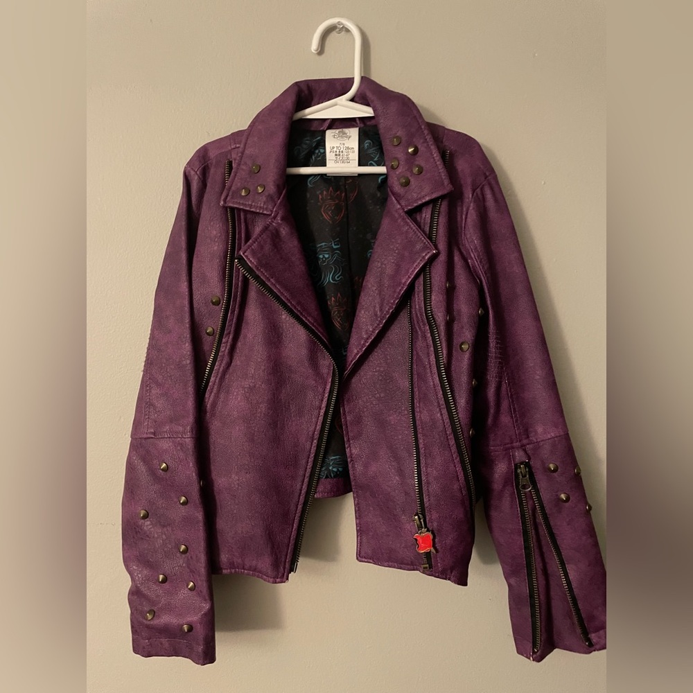 Disney Descendants Mal Purple Studded Kids Leather Jacket